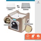 Cama Dobrável de 2 Andares para Gatos - 41x35cm - Marrom - Du