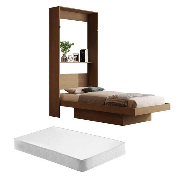 Cama Dobrável Solteiro Xangai Castanho Com Colchão