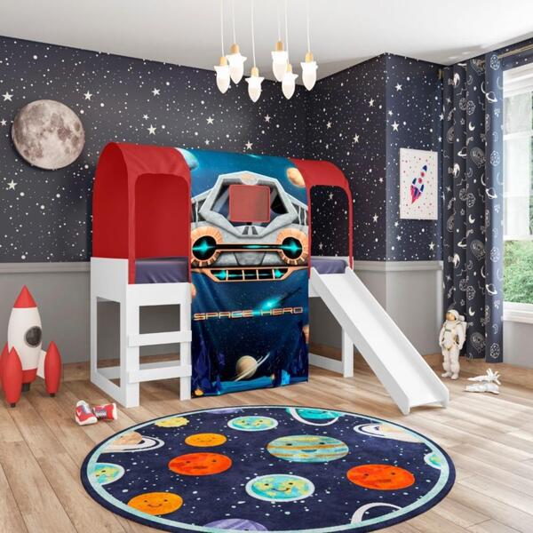 Cama Dossel Com Escorregador Space