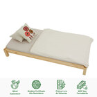 Cama Dupla Solteiro Madeira Maciça Com Estrado Rino - Natural