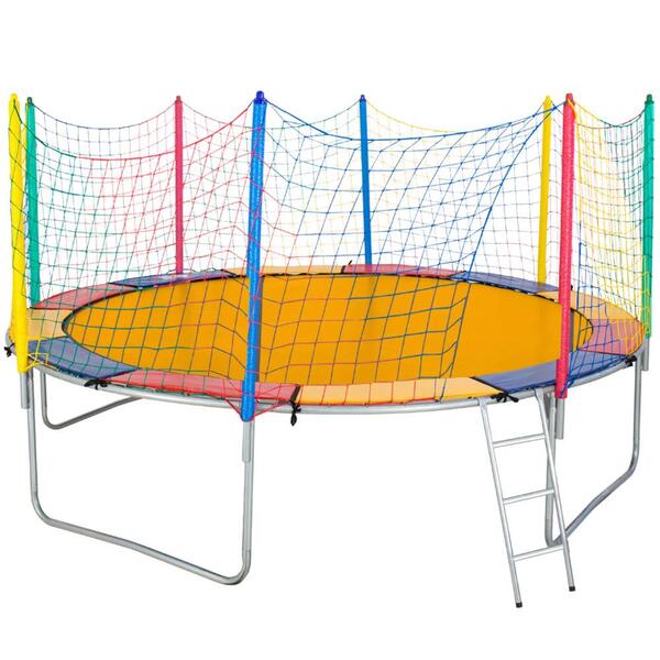 Cama Elástica 3,66m Chicoplay Lona Amarela Nacional Com Emenda