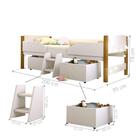 Cama Elevada Bella Com Nichos Bolinhas Led E Colchão