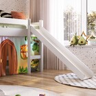Cama Elevada Com Escorregador E Cortina Zoo Branco/estampado