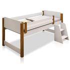 Cama Elevada Solteiro Lari Com Nichos E Colchão