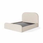 Cama Estofada Casal Neutra Tecido Estilo Escandinavo 1.40m Li