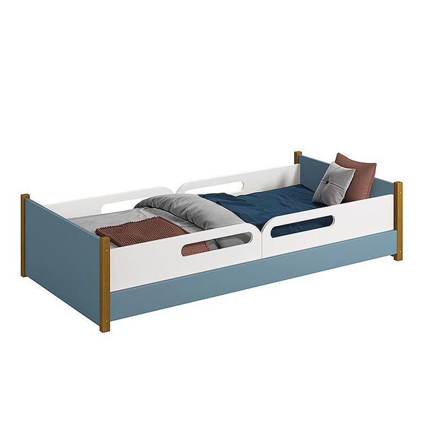 Cama Evolutiva Ravi Com Pés Amadeirado, 2 Kits Grade Lateral