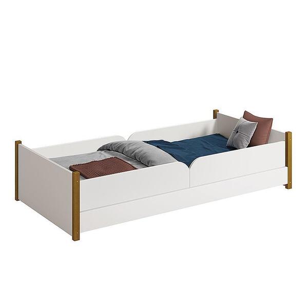 Cama Evolutiva Ravi Com Pés Amadeirado, 2 Kits Grade Lateral