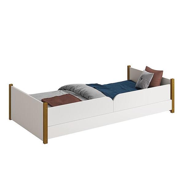 Cama Evolutiva Ravi Com Pés Amadeirado E Proteção Lateral Lis