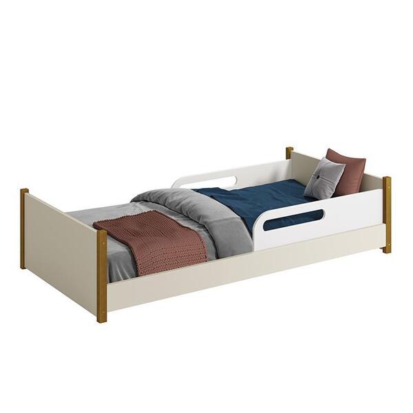 Cama Evolutiva Ravi Com Pés Amadeirado, Proteção Lateral Usin