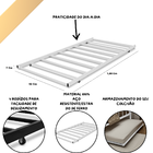 Cama Ferro Auxiliar Rodinhas Colchão Solteiro Bicama Branco