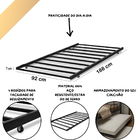 Cama Ferro Auxiliar Rodinhas Colchão Solteiro Bicama Preto