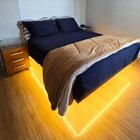 Cama Flutuante Casal Preta Com Led 110v Preto