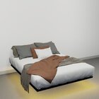 Cama Flutuante Casal Preta Com Led 110v Preto