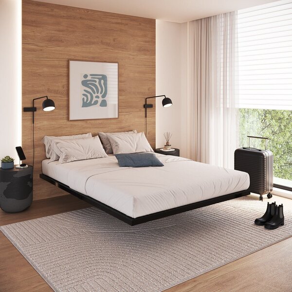 Cama Flutuante De Casal 139cm X 189cm Industrial Preto
