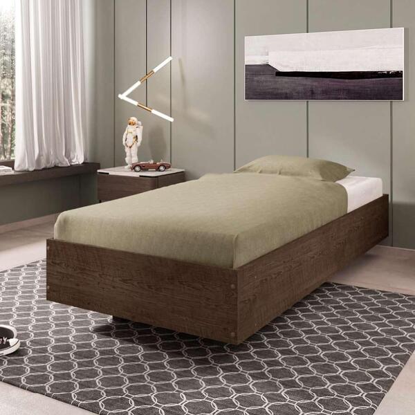 Cama Flutuante Solteiro Chocolate New Box Framar