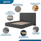 Cama Flutuante Star Casal Linho - Skybox - Preto
