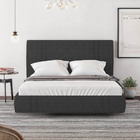 Cama Flutuante Star Casal Linho - Skybox - Preto