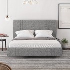 Cama Flutuante Star King Size Linho - Skybox - Cinza