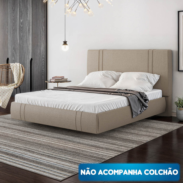 Cama Flutuante Star Queen Size Linho - Skybox - Bege
