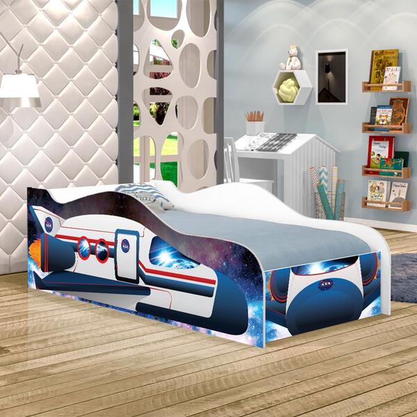 Cama Foguete Espacial Kids Infantil Com Colchão