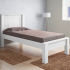 Cama Hungria Solteiro Branco Com Colchão