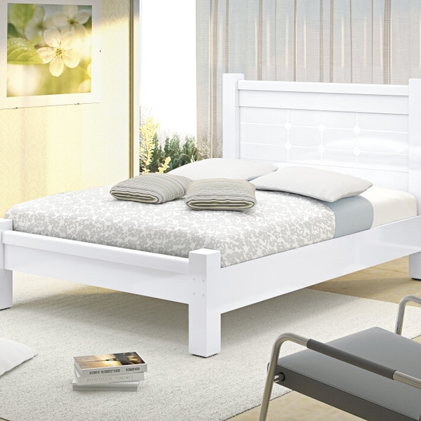 Cama Imperial Casal Branco Casal Com Colchão