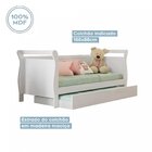 Cama Infantil 100% Mdf Bella Com Auxiliar Branco