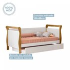 Cama Infantil 100% Mdf Bella Com Auxiliar Branco/ypê