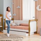 Cama Infantil 100% Mdf Bella Com Auxiliar Branco/ypê
