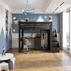 Cama Infantil 1 Escrivaninha E 2 Armários 5 Portas Stella Yes