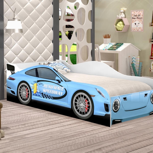 Cama Infantil  Porche  Azul, Cama Para Menino