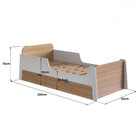 Cama Infantil  Solteiro Mick Com Baú Auxiliar Em Mdf Mobikasa