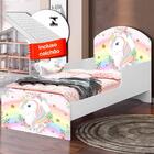 Cama Infantil Adesivada Com Colchão Unicórnio Branco Basoto