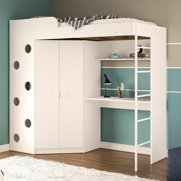 Cama Infantil Alagoas 2 Portas Multifuncional Com Escrivaninh