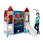 Cama Infantil Alta Joy Com Escorregador E 2 Dosséis Torre Spa