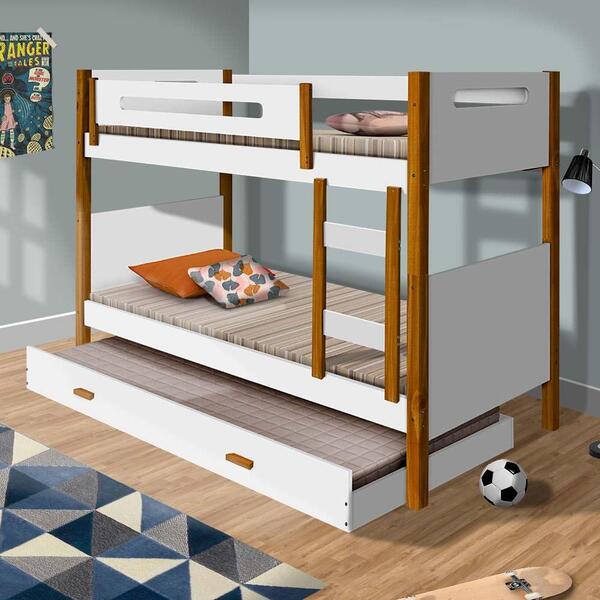 Cama Infantil Beliche Solteiro Em Mdf Com Auxiliar Heloisa Br