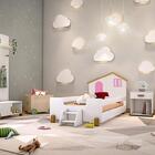 Cama Infantil Belíssima Branca E Rosa Com 2 Luminárias E Colc