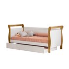 Cama Infantil Bella Com Auxiliar 100% Mdf Branco / Ypê