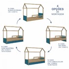 Cama Infantil Bicama Aveiro Oak/azul Secreto - Completa Móveis