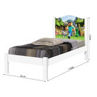 Cama Infantil Branca Adesivada Minecraft