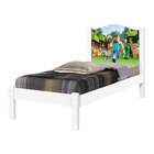 Cama Infantil Branca Adesivada Minecraft