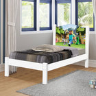 Cama Infantil Branca Adesivada Minecraft