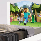 Cama Infantil Branca Adesivada Minecraft