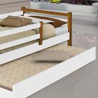 Cama Infantil Branco Mel C/ Pés Em Madeira Com Cama Auxiliar