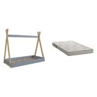 Cama Infantil Cabana Solteiro Com Colchão Itapuã/azul