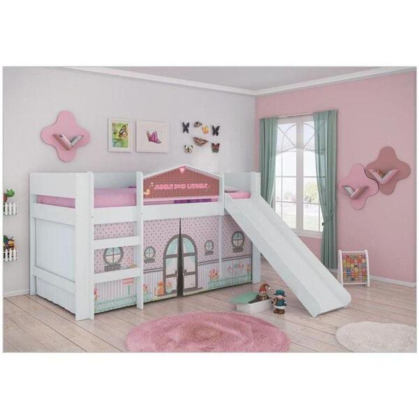 Cama Infantil Cabaninha Com Escorregador Doce Casinha Play -