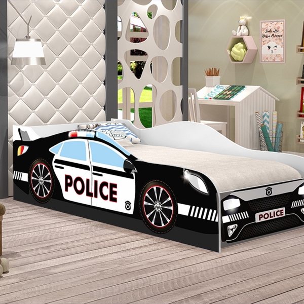 Cama Infantil Carro Policia Com Colchão