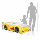Cama Infantil Carro Veloz Amarelo Com Colchão