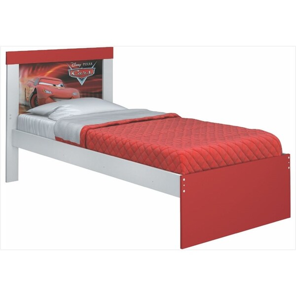 Cama Infantil Carros Disney Happy Branco/vermelho - Pura Magia