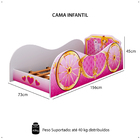 Cama Infantil Carruagem 150x70 Cm - Princesa Unicórnio - Rpm